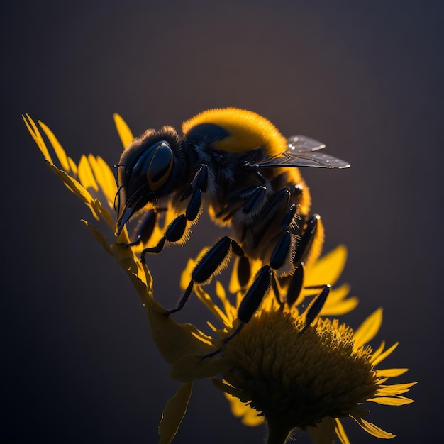 Bee and a beautiful flower