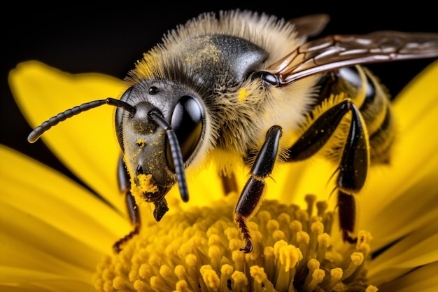 Bee blossom flower nature insect pollination