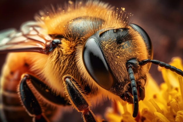 Bee close-up ogen Genereer Ai