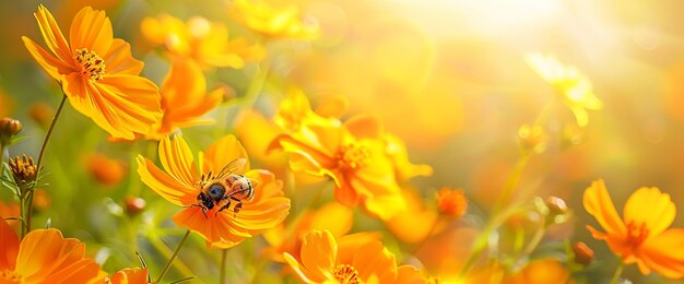 写真 蜂が花粉を集める