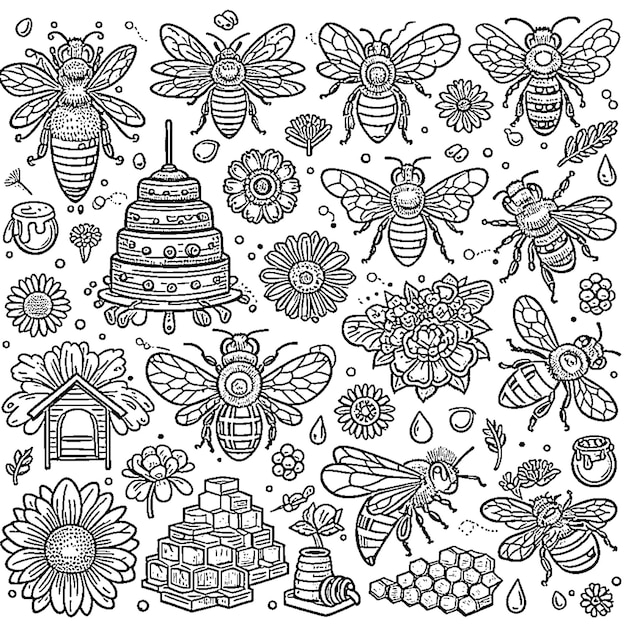 bee coloring book kdp