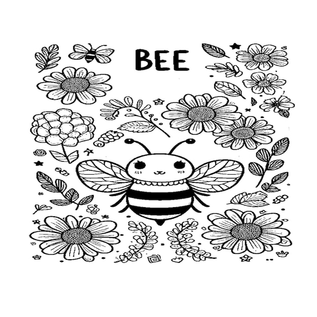 Photo bee coloring book