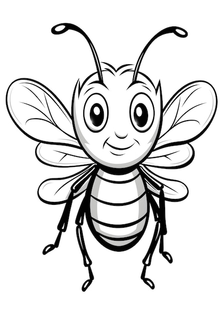 Bee Coloring Page Honey Bee Line Art coloring page Bee Outline Illustration For Coloring Page Animals Coloring Page Cute Bee Coloring Pages and Book AI Generative