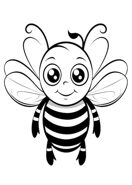 Foto pagina da colorare bee honey bee line art pagina da colore bee outline illustrazione per la pagina da colorare animali pagina da colori cute bee pagine da colorare e libro ai generative