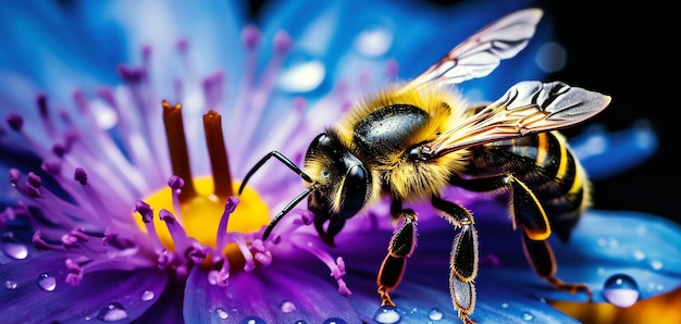 花の上の蜂 AI 生成画像