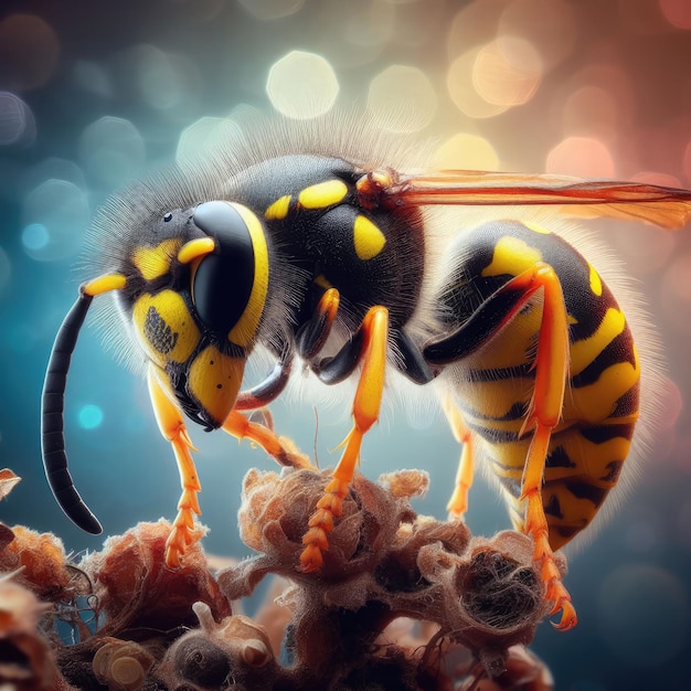 bee on a flower macro insect background