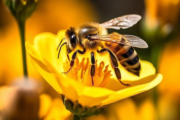 Bee and flower