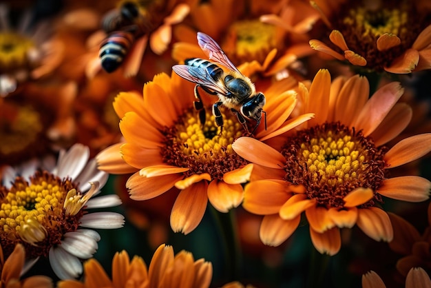 A bee on a flower