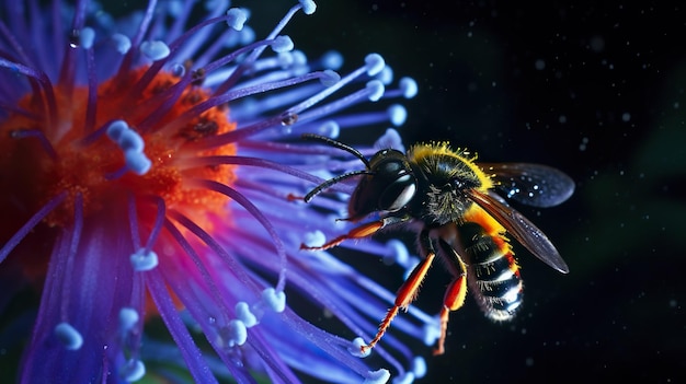 A bee on a flower