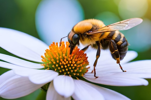 A bee on a flower