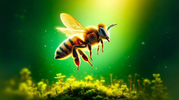 Bee flying image Natures intricate dance