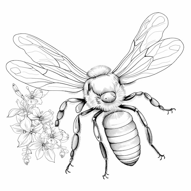 Photo bee friends simple and playful coloring book for little ones