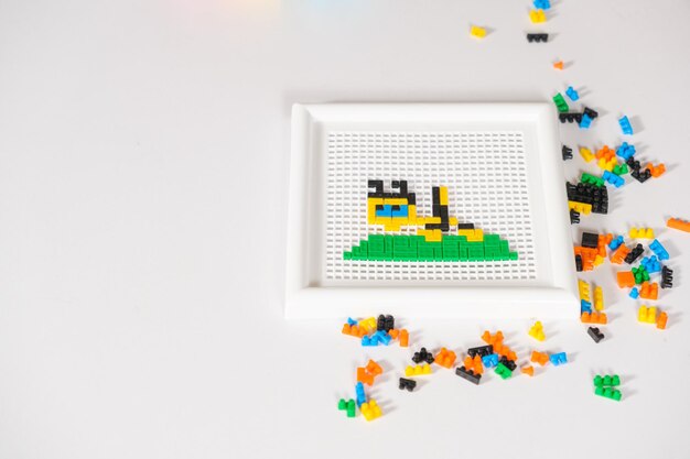 bee from a mosaic on a white background