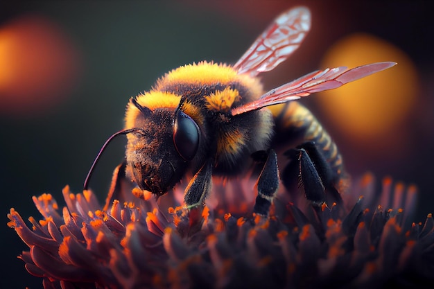 Bee grote close-ups Generatieve AI