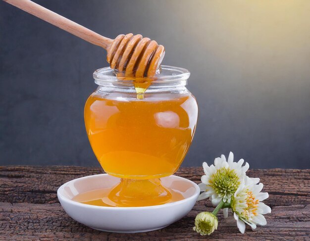 Bee honey isolated on white background