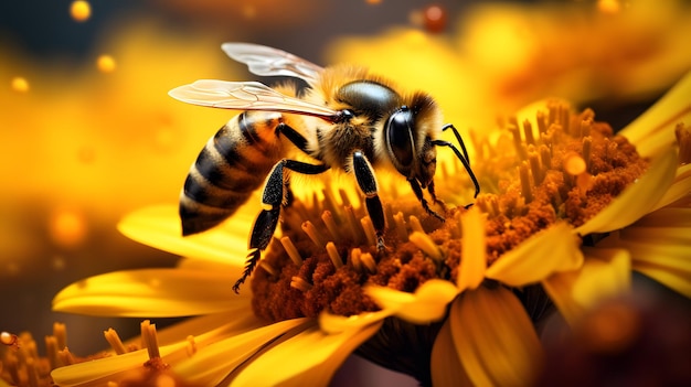 Bee or honeybee honey comb background