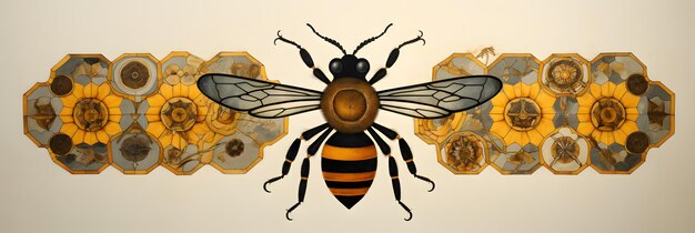 Bee or honeybee honey comb background