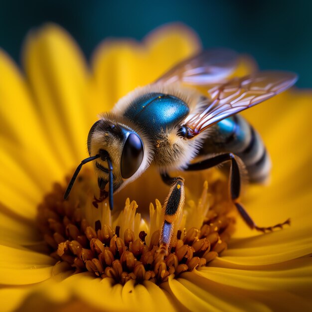 Photo a bee is sitting on a flower