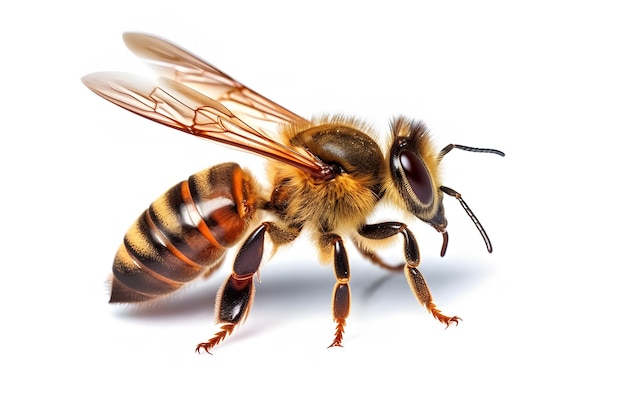 A Bee isolated in white background