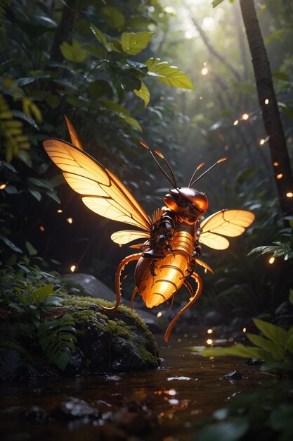 Photo a bee in the jungle