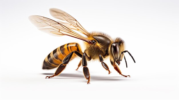 Bee landing on transparent background