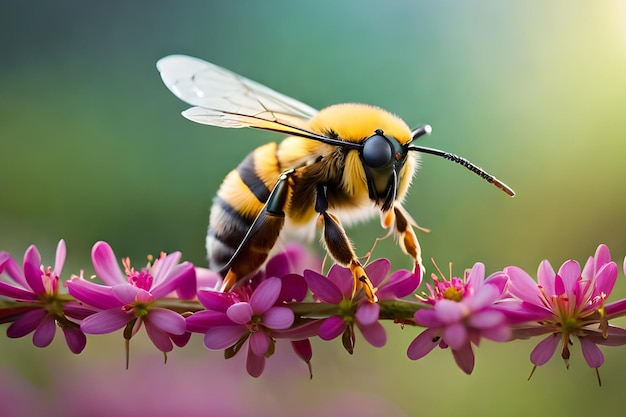 A bee on a pink flower