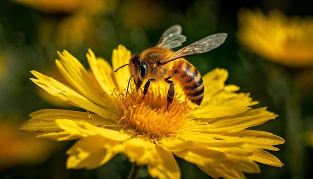 Bee Pollinating Sunflower