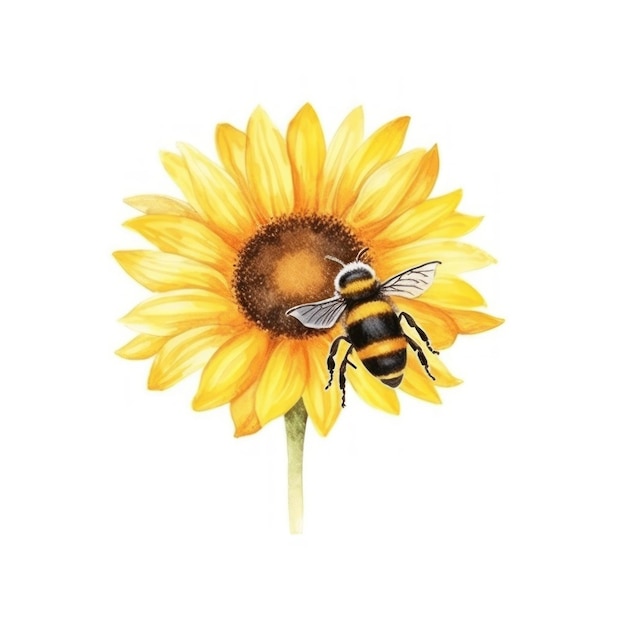 a bee on a sunflower with a bee on it.