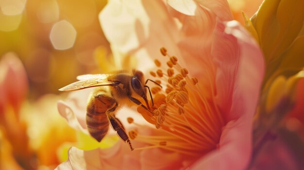 Foto su un petalo di fiore vibrante