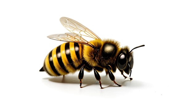 Bee white background