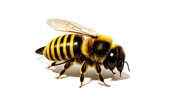 Bee white background