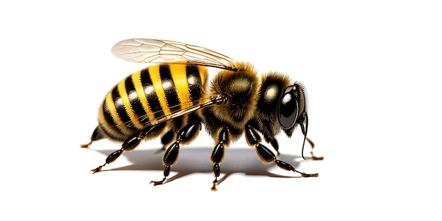 Bee white background