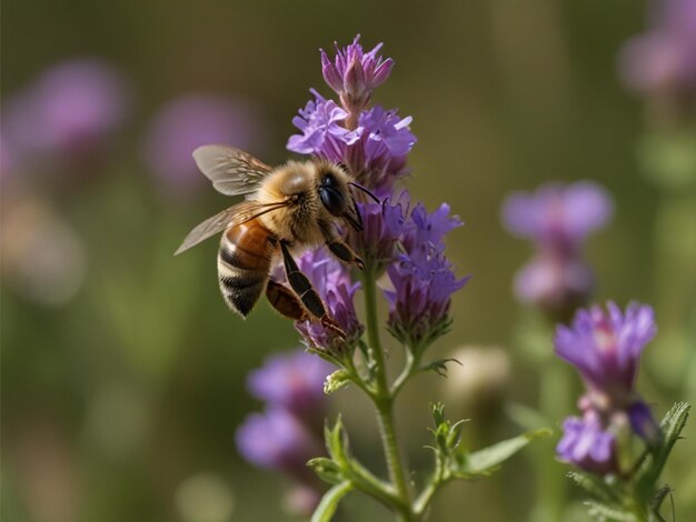 A bee on wildflowers