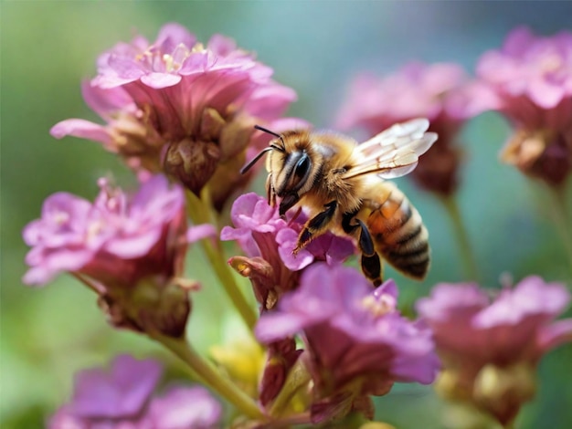 A bee on wildflowers