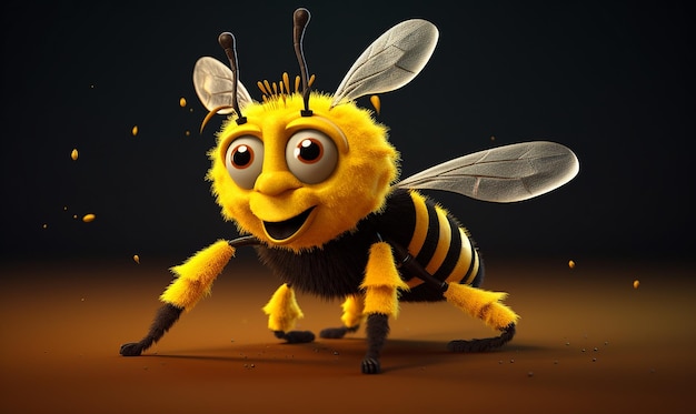 a bee with a big smile on his face