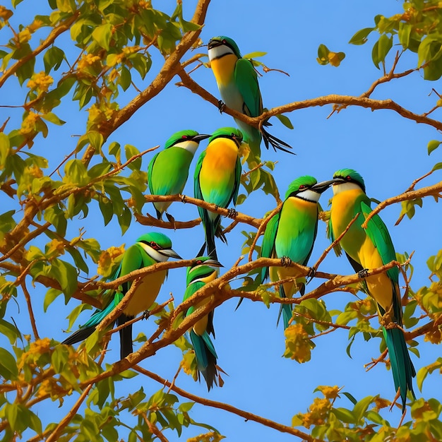 beeeaters with tree