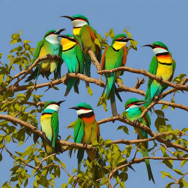 beeeaters with tree