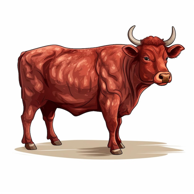 Beef 2d vector illustration cartoon in white background hi