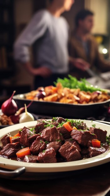 Beef bourguignon un piatto tradizionale francese di manzo cotto lentamente