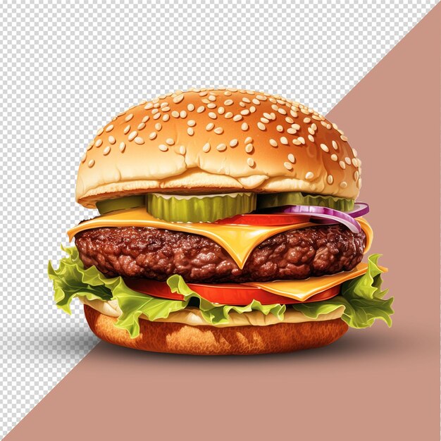 Photo beef burger hamburger isolated on transparent background