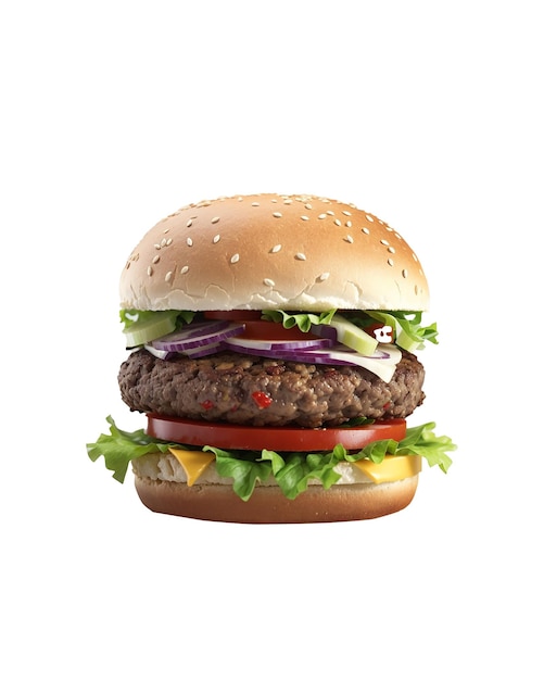 Photo beef burger in white background