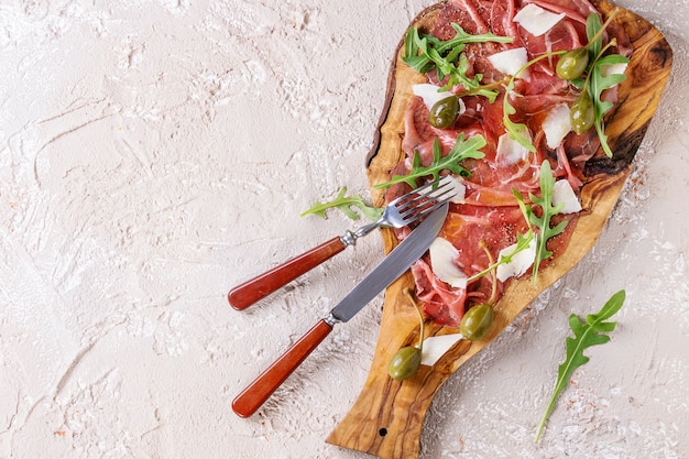 Beef carpaccio with capers
