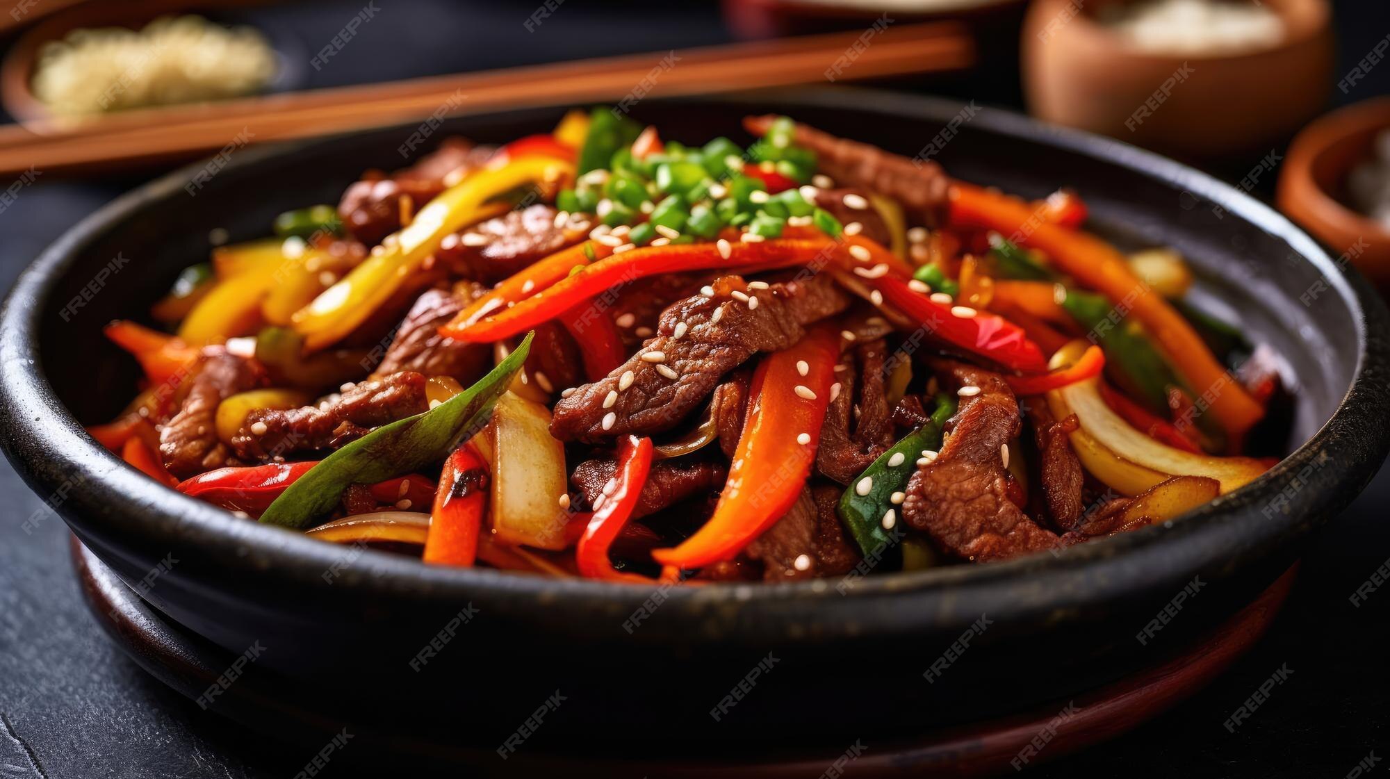 Premium Photo | Beef and carrot stir fry Background Images Neutral