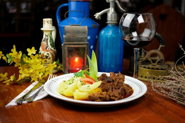 Beef dish in a restaurant