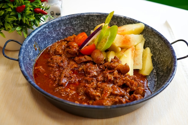 Beef dish in a restaurant