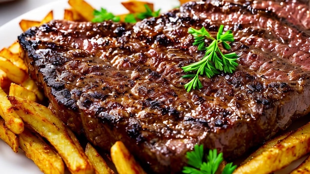 beef entrecote with potatoes