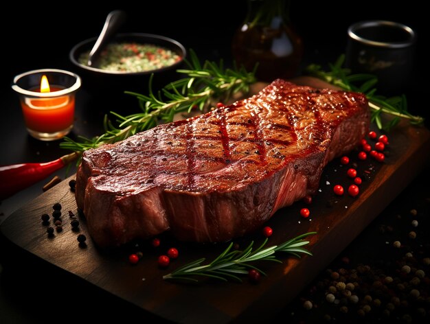 Photo beef grill steak as advent creation
