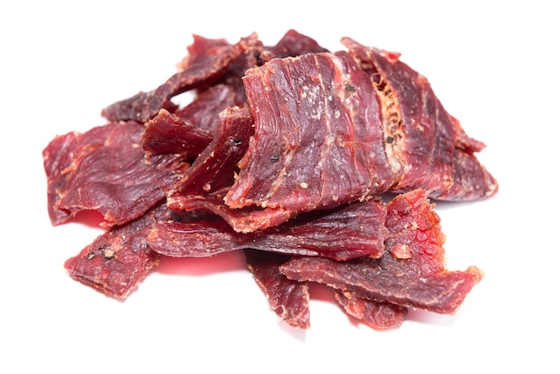 Beef Jerky over white