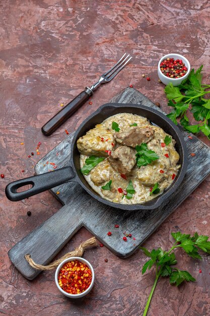 Beef liver stewed in sour cream