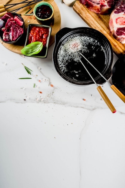 Foto fonduta di carne di manzo